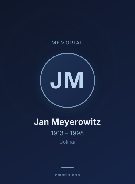 Memorial portrait of Jan Meyerowitz