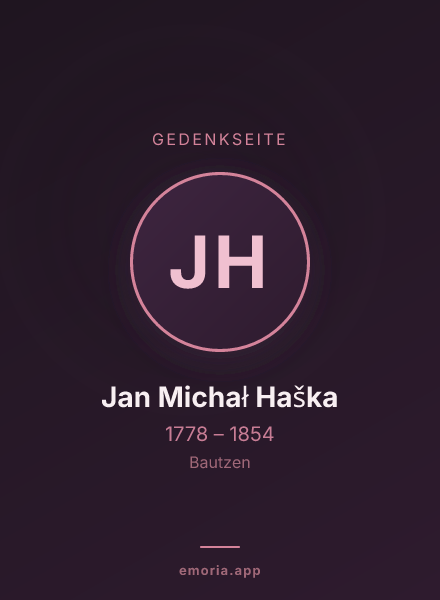 Gedenkportrait von Jan Michał Haška