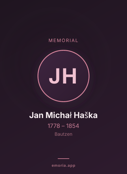 Memorial portrait of Jan Michał Haška