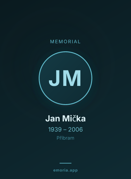 Memorial portrait of Jan Mička