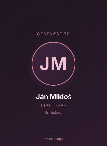 Gedenkportrait von Ján Mikloš
