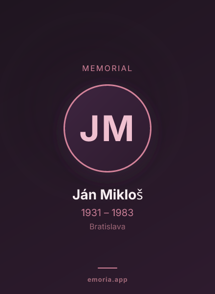 Memorial portrait of Ján Mikloš