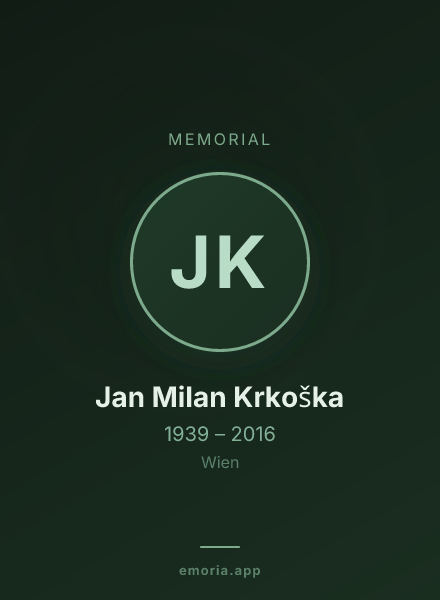 Memorial portrait of Jan Milan Krkoška