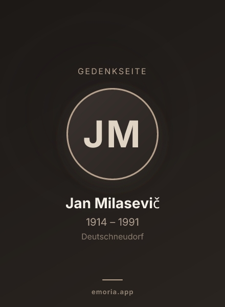 Gedenkportrait von Jan Milasevič
