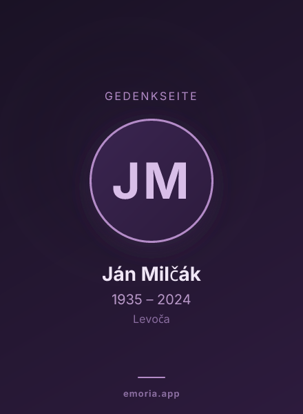 Gedenkportrait von Ján Milčák