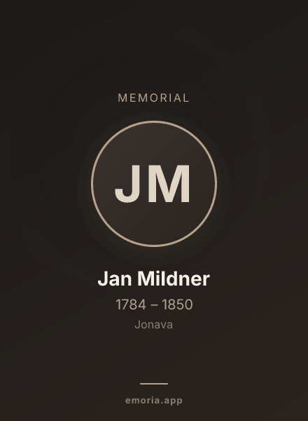 Memorial portrait of Jan Mildner
