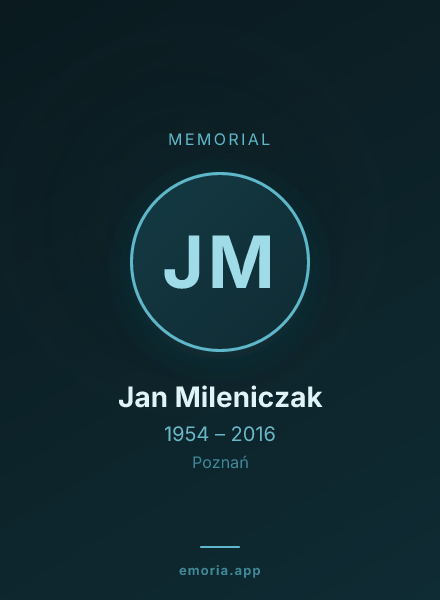 Memorial portrait of Jan Mileniczak