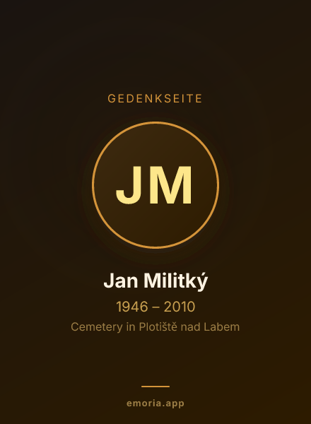 Gedenkportrait von Jan Militký