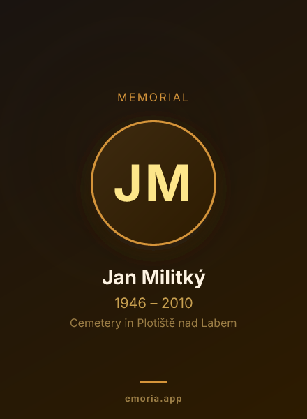 Memorial portrait of Jan Militký