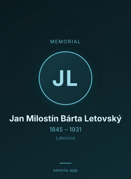 Memorial portrait of Jan Milostín Bárta Letovský
