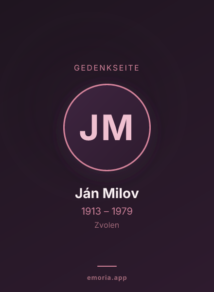 Gedenkportrait von Ján Milov