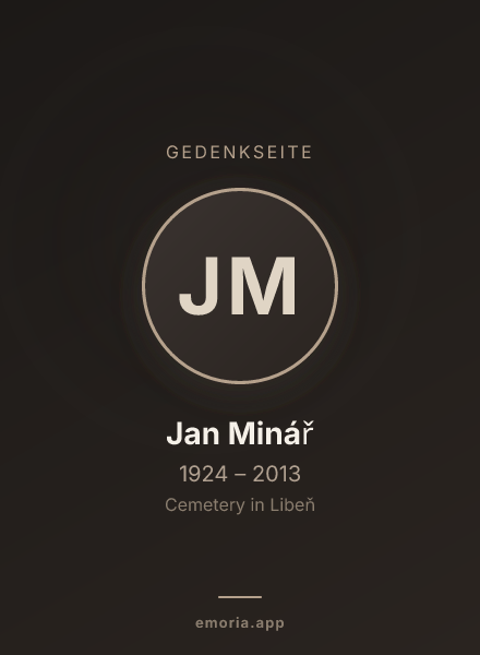 Gedenkportrait von Jan Minář