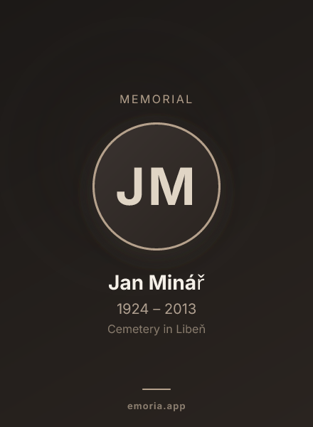 Memorial portrait of Jan Minář
