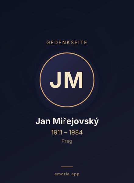 Gedenkportrait von Jan Miřejovský