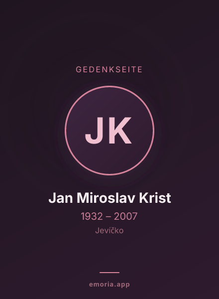Gedenkportrait von Jan Miroslav Krist
