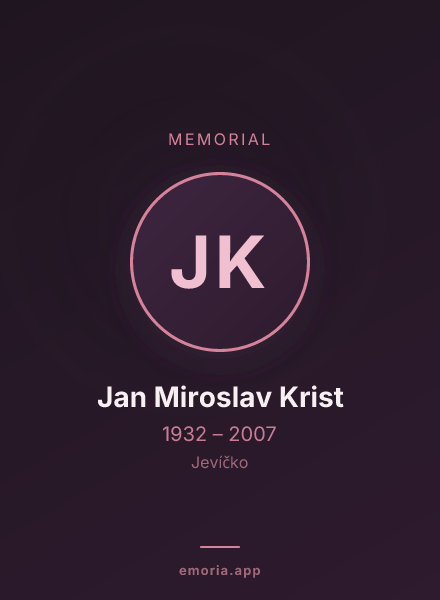 Memorial portrait of Jan Miroslav Krist
