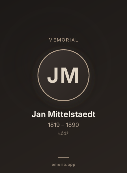 Memorial portrait of Jan Mittelstaedt