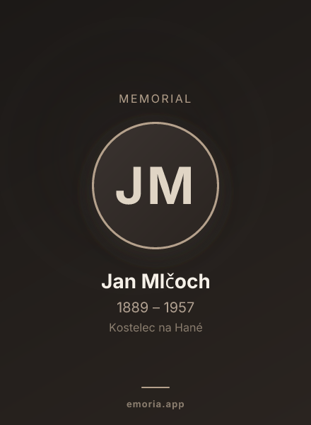 Memorial portrait of Jan Mlčoch