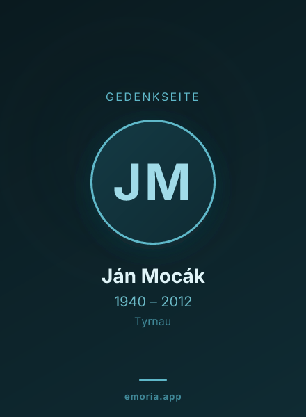Gedenkportrait von Ján Mocák