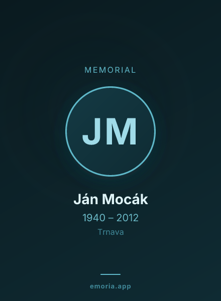 Memorial portrait of Ján Mocák