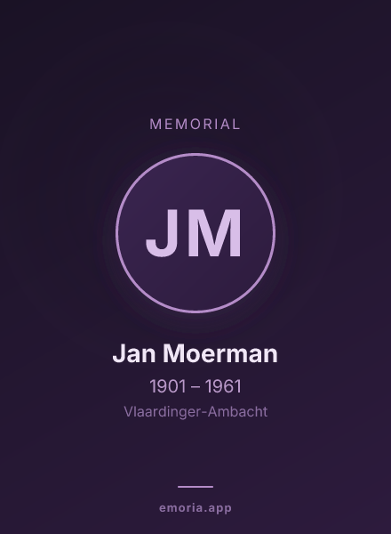 Memorial portrait of Jan Moerman