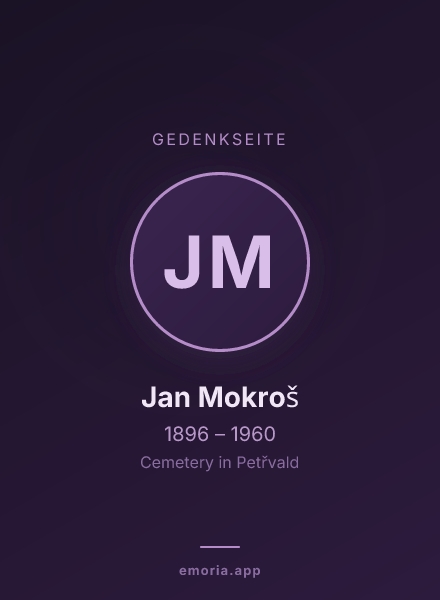 Gedenkportrait von Jan Mokroš