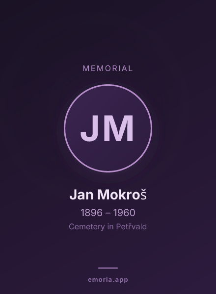 Memorial portrait of Jan Mokroš