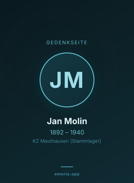 Gedenkportrait von Jan Molin