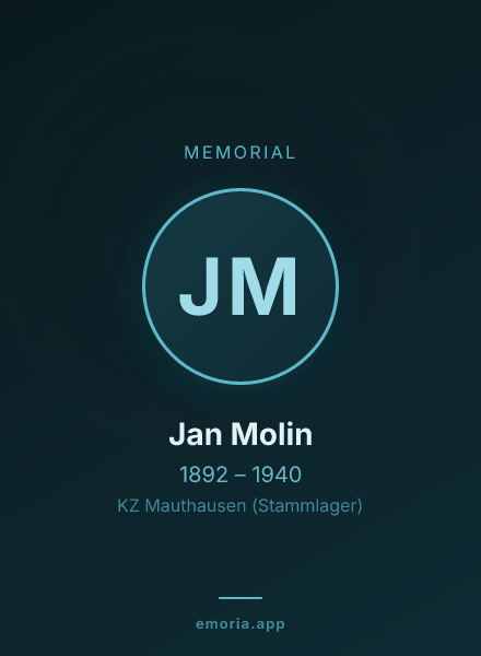 Memorial portrait of Jan Molin