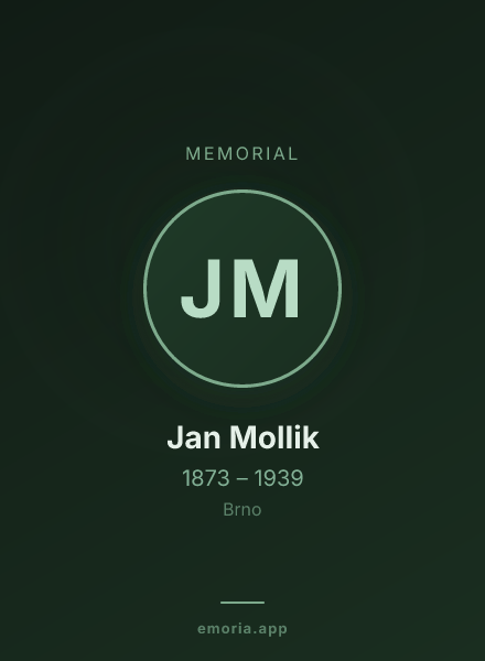 Memorial portrait of Jan Mollik