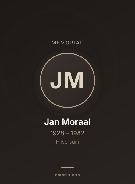 Memorial portrait of Jan Moraal