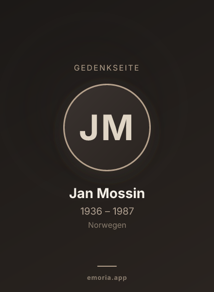 Gedenkportrait von Jan Mossin
