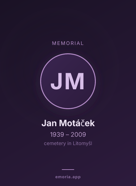 Memorial portrait of Jan Motáček
