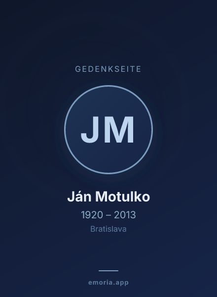 Gedenkportrait von Ján Motulko