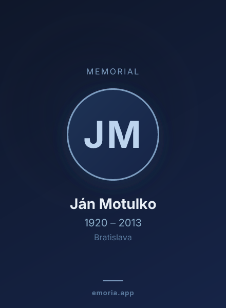 Memorial portrait of Ján Motulko