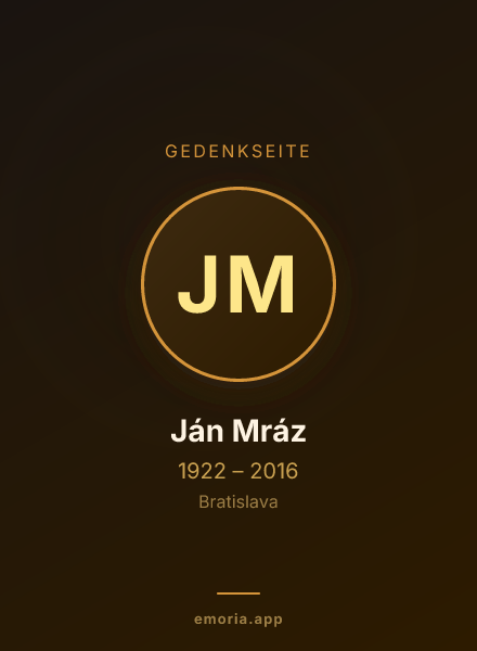 Gedenkportrait von Ján Mráz