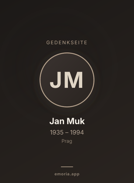 Gedenkportrait von Jan Muk