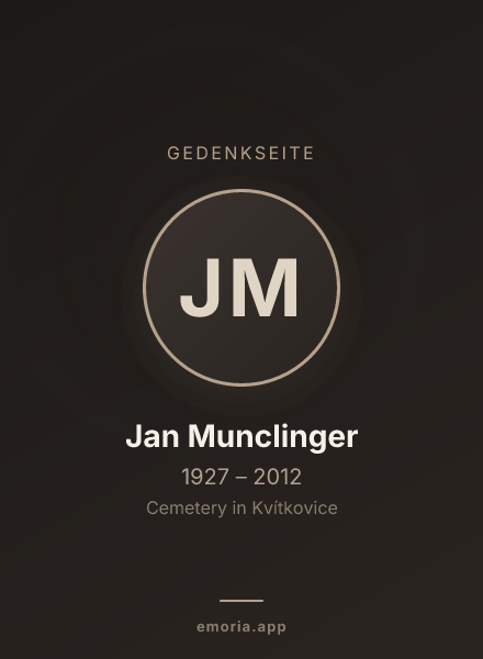Gedenkportrait von Jan Munclinger