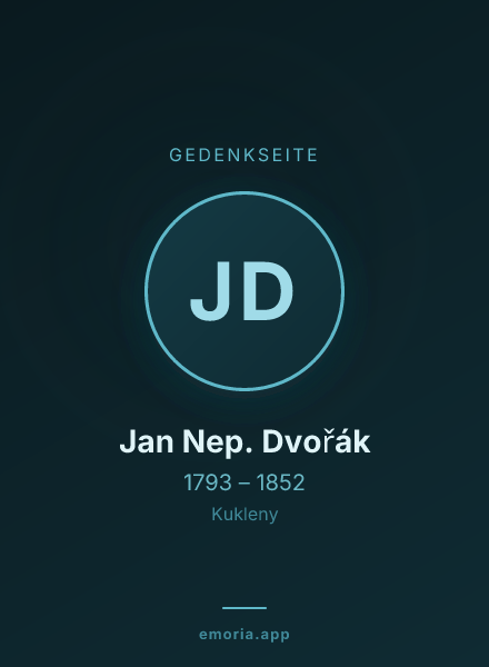 Gedenkportrait von Jan Nep. Dvořák