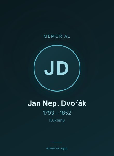 Memorial portrait of Jan Nep. Dvořák
