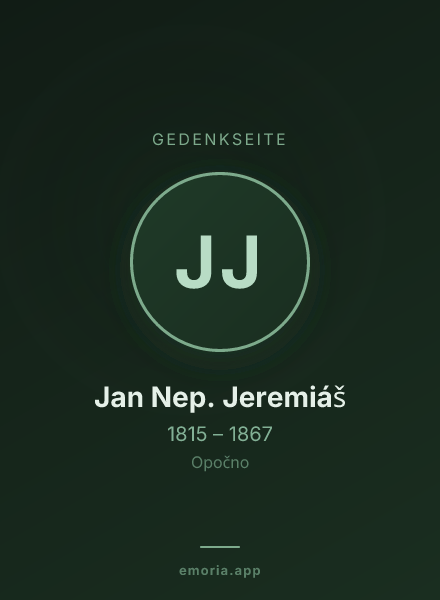 Gedenkportrait von Jan Nep. Jeremiáš