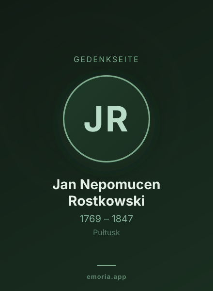 Gedenkportrait von Jan Nepomucen Rostkowski