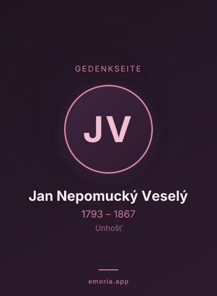 Gedenkportrait von Jan Nepomucký Veselý