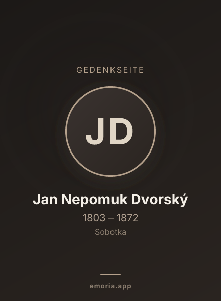 Gedenkportrait von Jan Nepomuk Dvorský