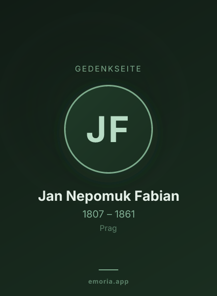 Gedenkportrait von Jan Nepomuk Fabian