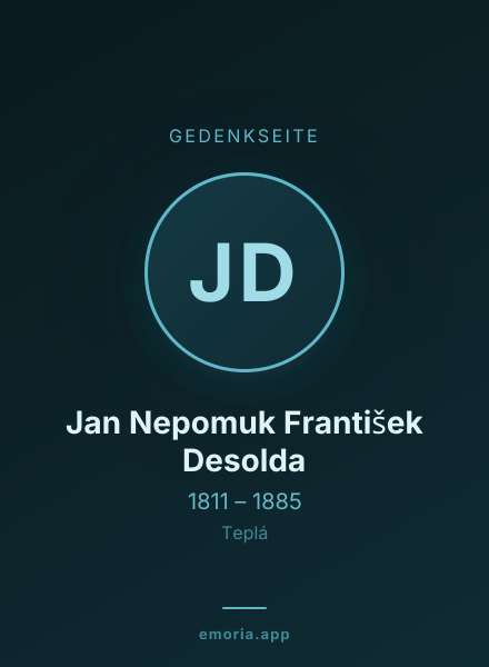 Gedenkportrait von Jan Nepomuk František Desolda