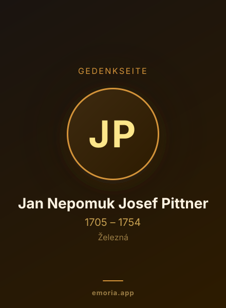 Gedenkportrait von Jan Nepomuk Josef Pittner