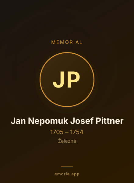 Memorial portrait of Jan Nepomuk Josef Pittner