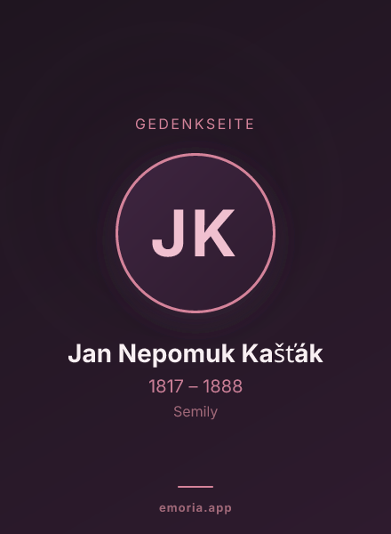 Gedenkportrait von Jan Nepomuk Kašťák