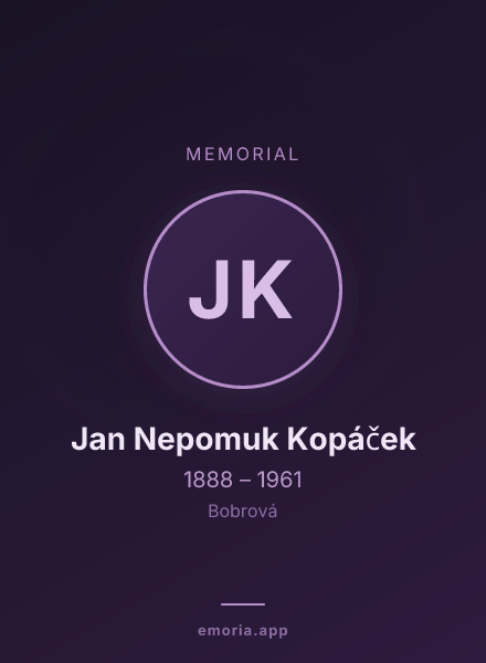 Memorial portrait of Jan Nepomuk Kopáček